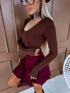 Tops ar v-veida izgriezumu "JELLY BELLY VD1802" - CHOCO